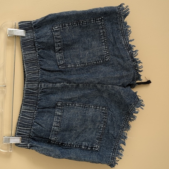 Medium Unbranded Cotton Pull On Drawstring Waist Shorts Blue Fringe - Picture 7 of 14